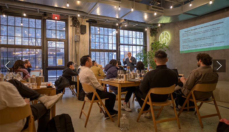 Timothy Sullivan teaching a full Sake Server Certification class